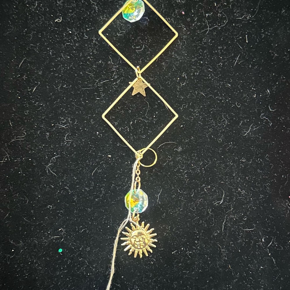 Gold Sun and Star Hanging Ornament